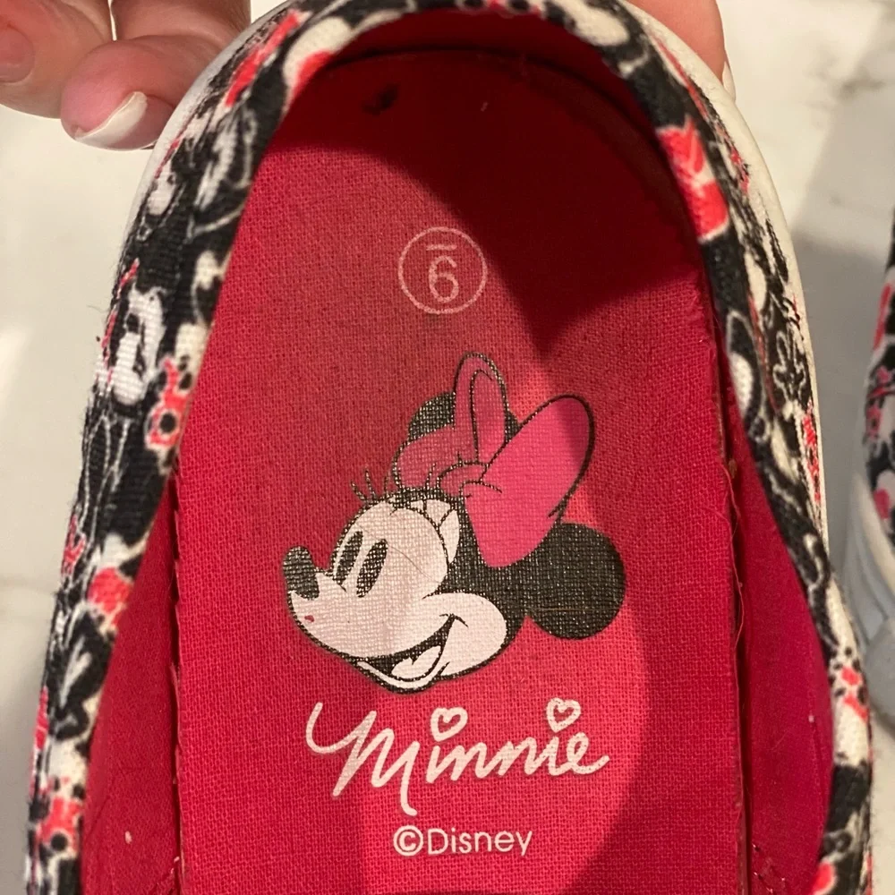 Disney Minnie Mouse Sneakers Shoes Black Pink White 9 Bow Keds Casual Mickey